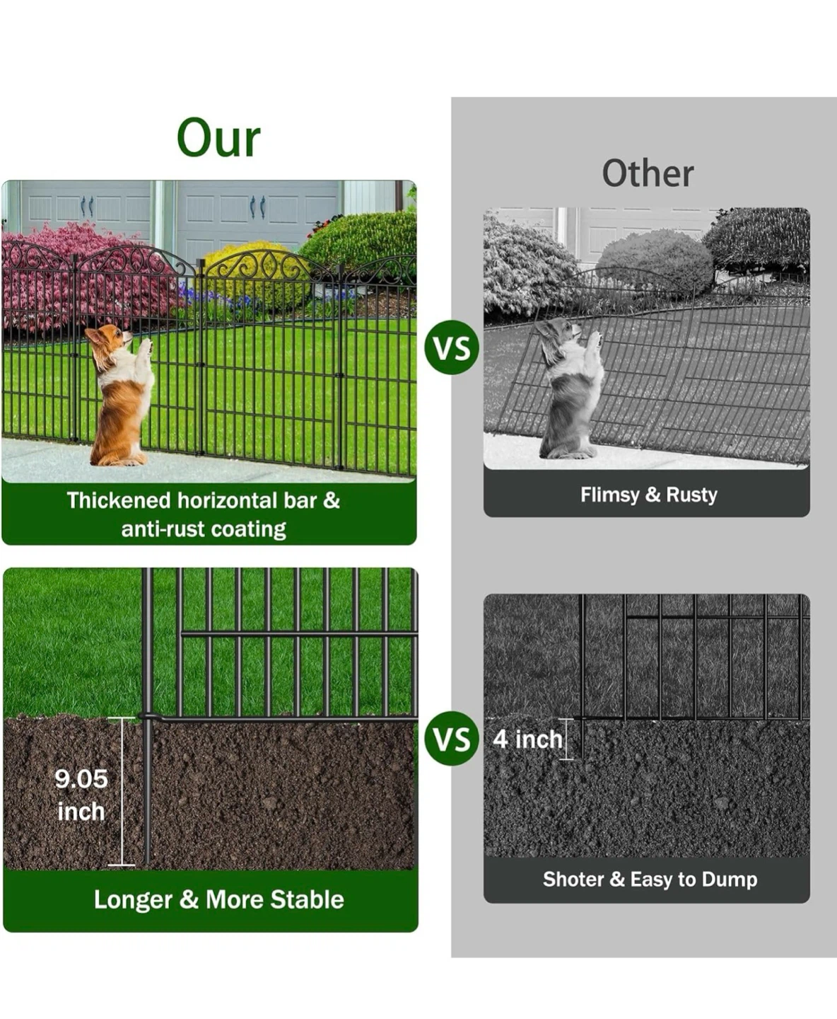 12 Panel Decorative Garden Fence Animal Barrier - photo 3