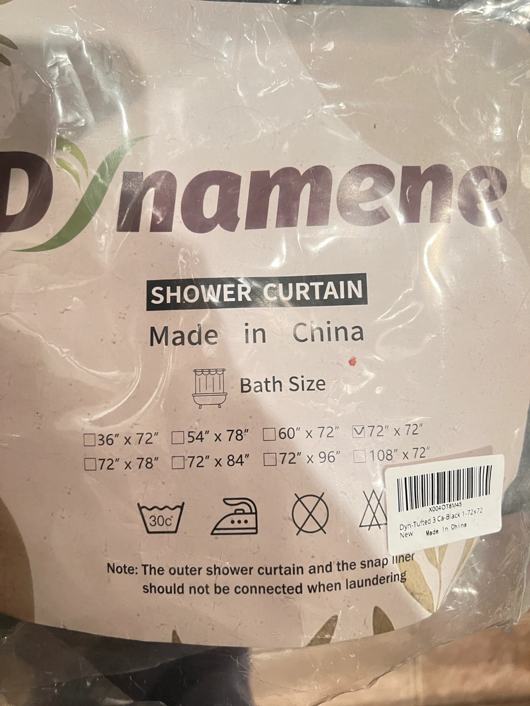Dynamene Black Tufted Shower Curtain 72x72 - photo 2