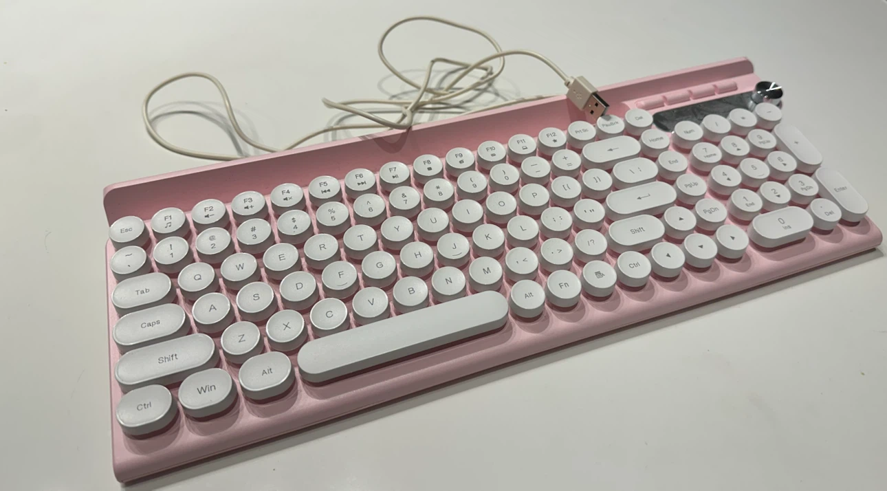 Pink USB Wired Keyboard