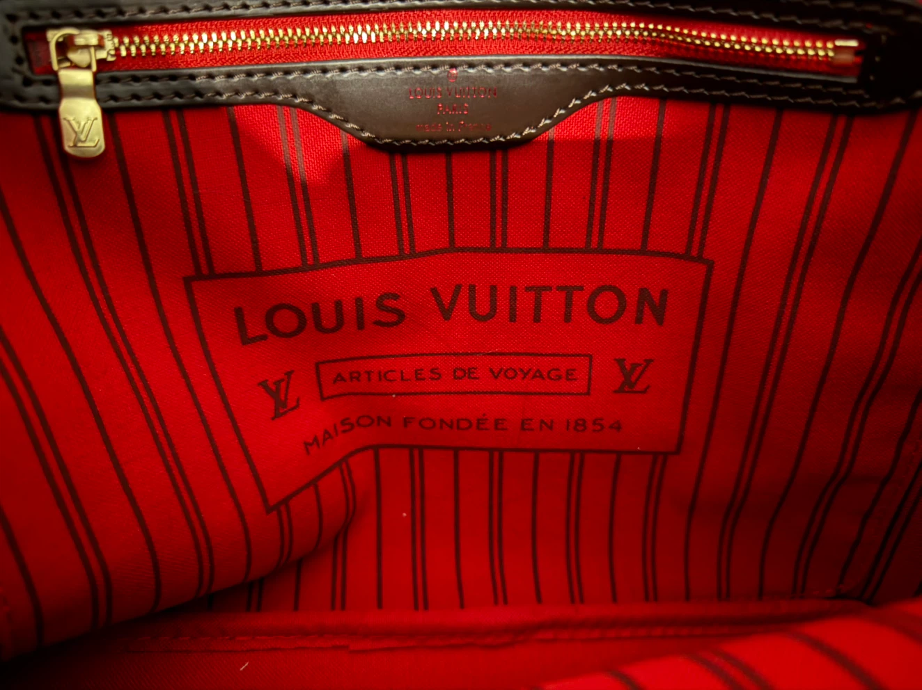 LV Neverfull Damier Ebene Tote - photo 4