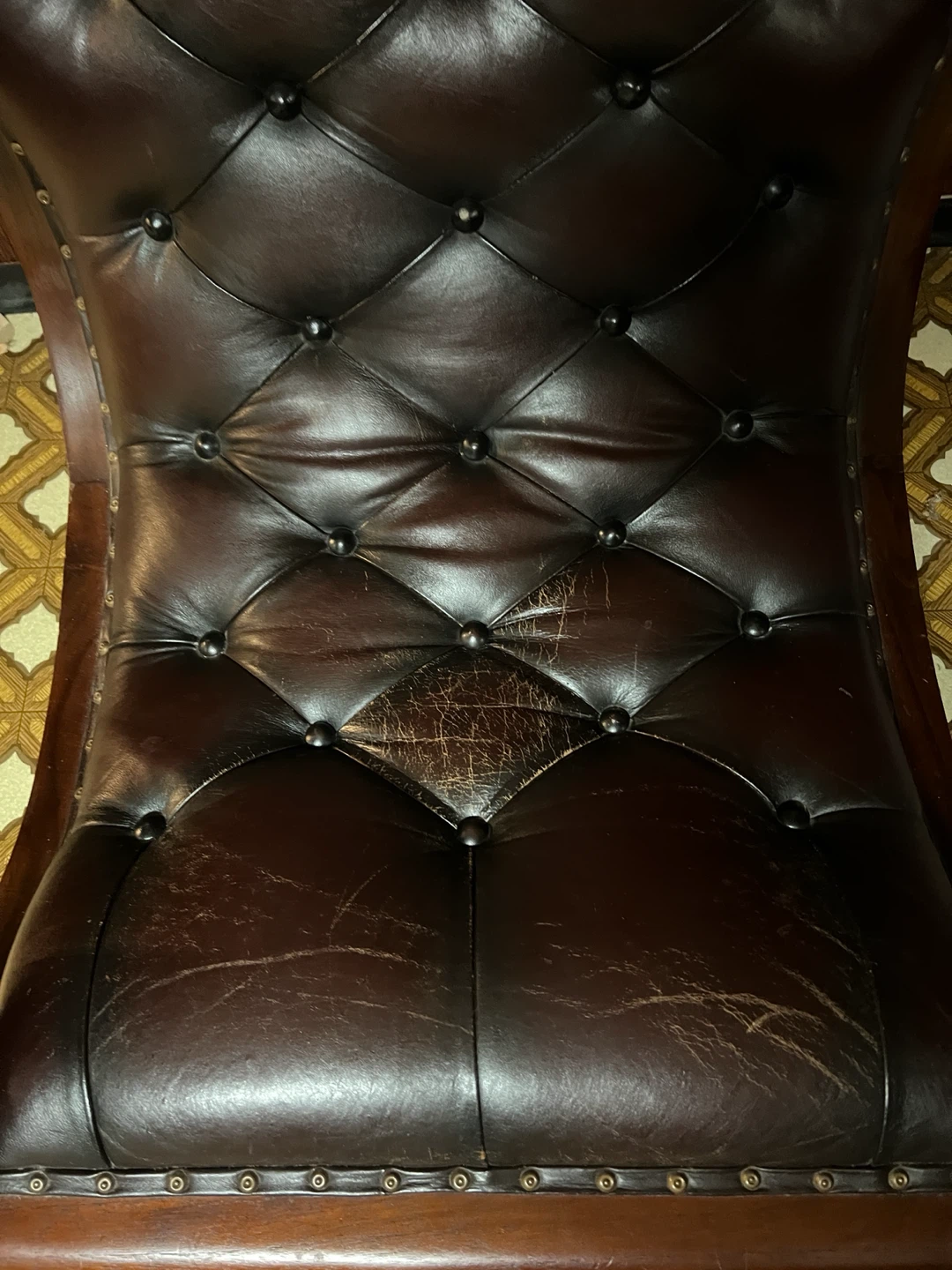 Vintage Tufted Rocking Chair and Ottoman Set - photo 2