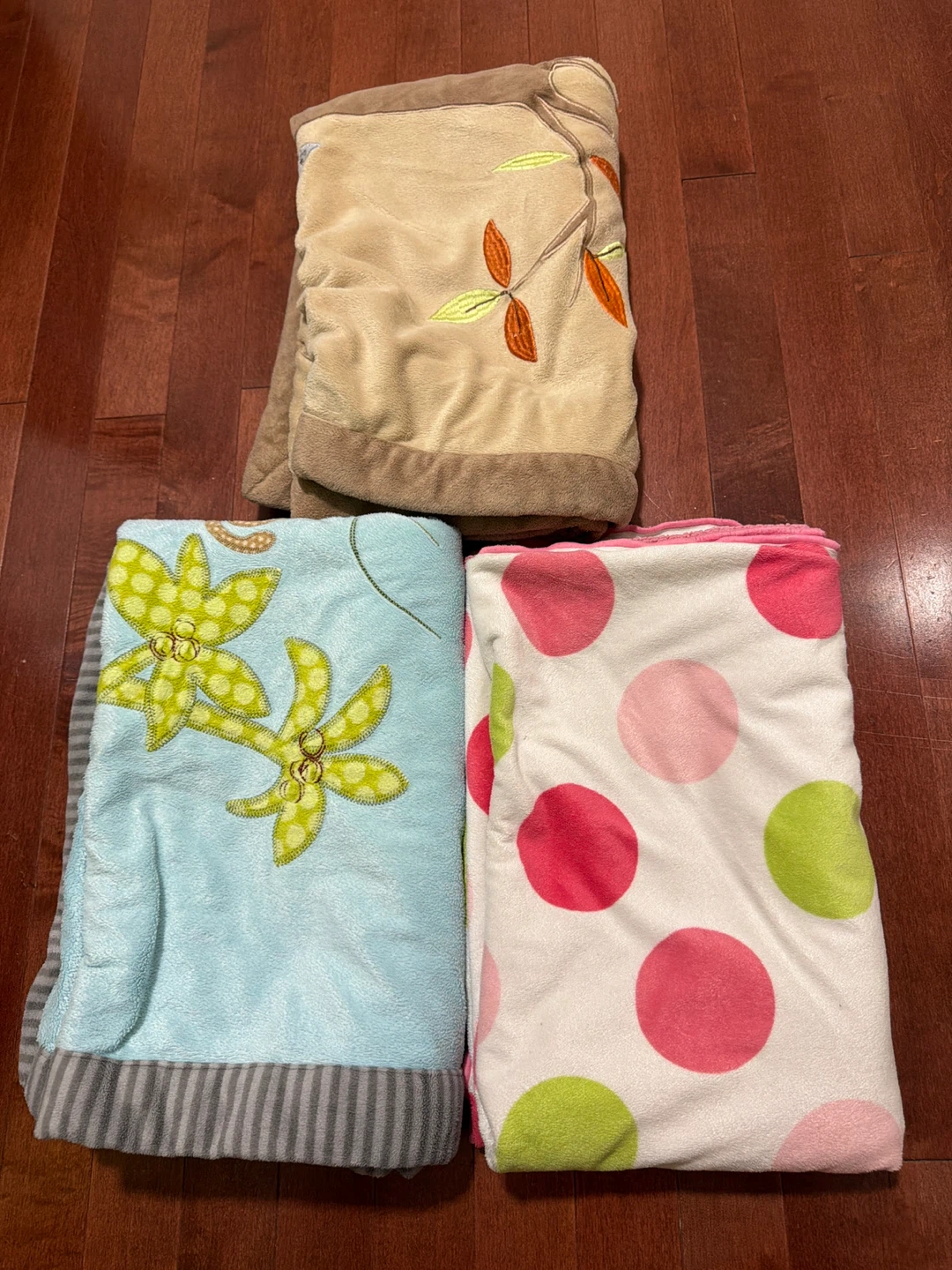 Set of 3 Plush Baby Blankets