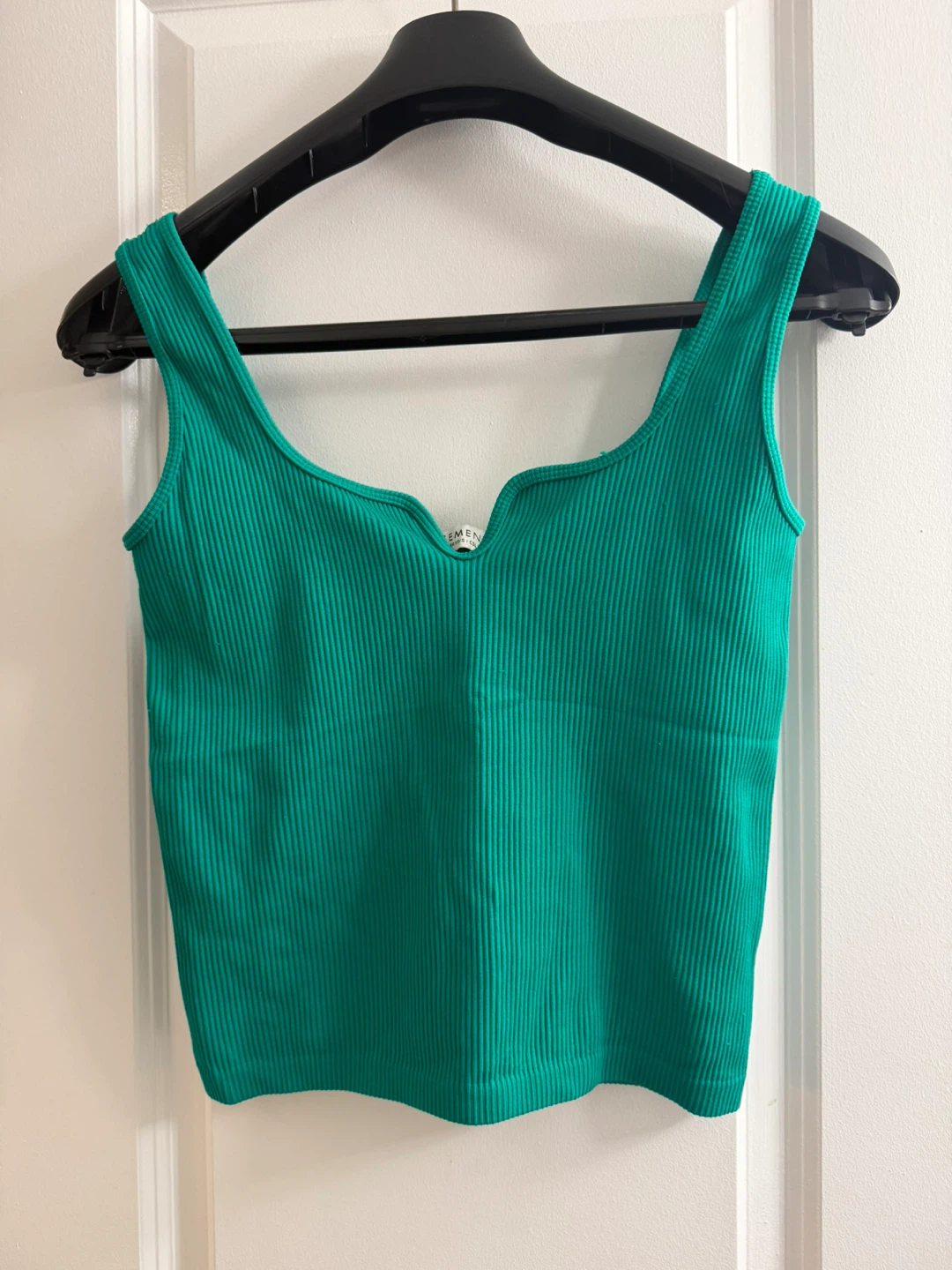 Green Ribbed Tank Top