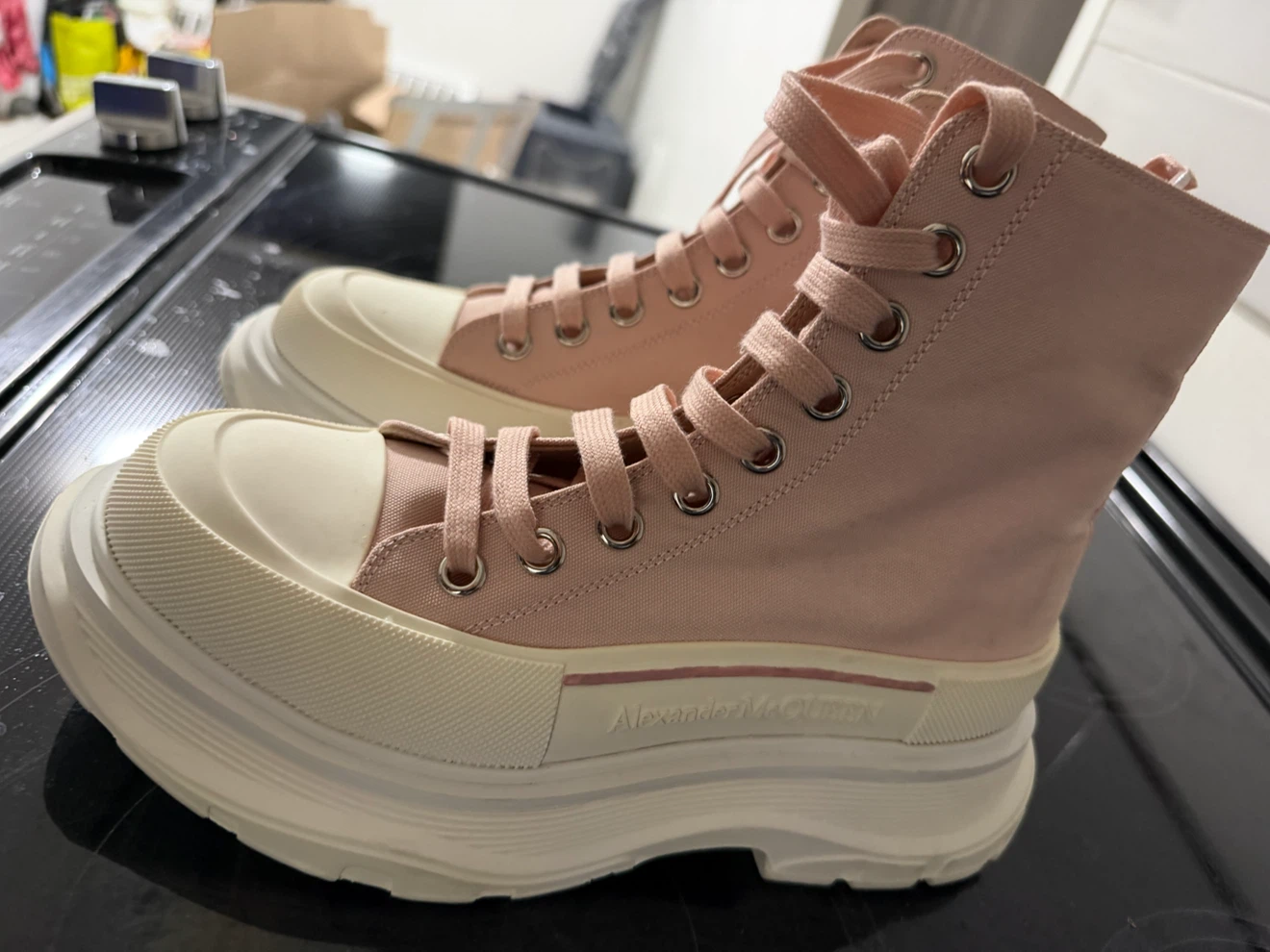 Alexander McQueen Pink High-Top Sneakers