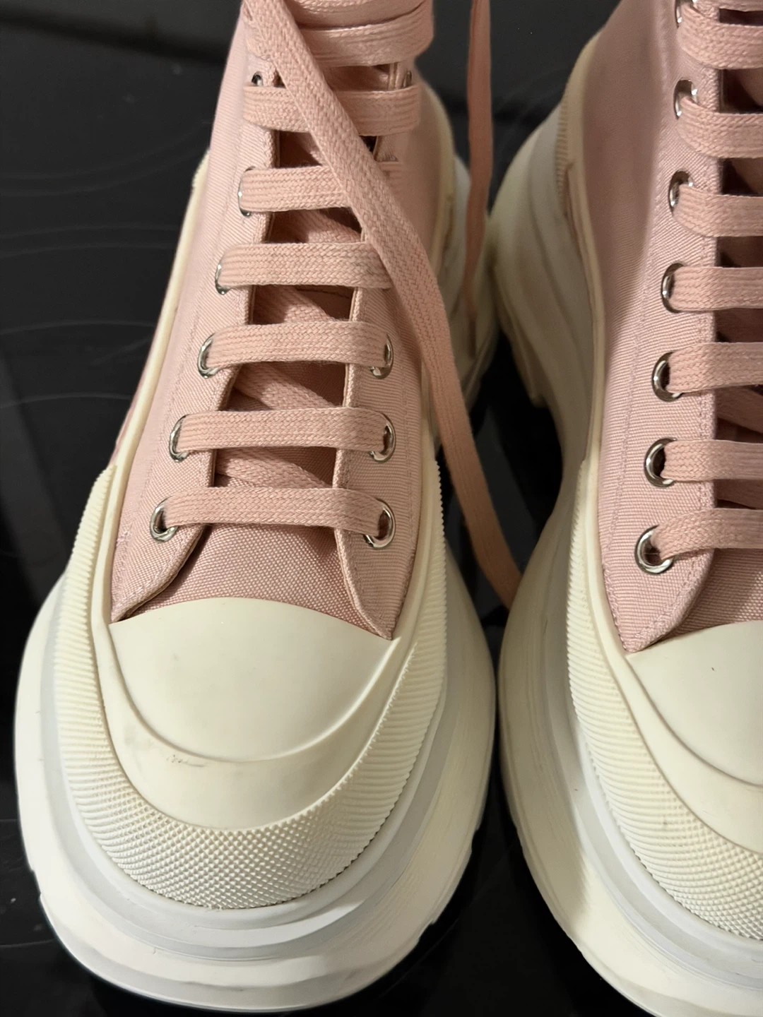 Alexander McQueen Pink High-Top Sneakers - photo 3