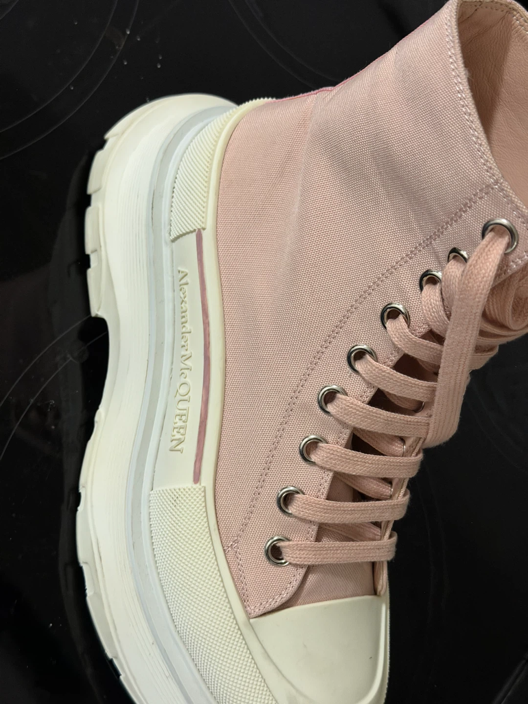 Alexander McQueen Pink High-Top Sneakers - photo 5