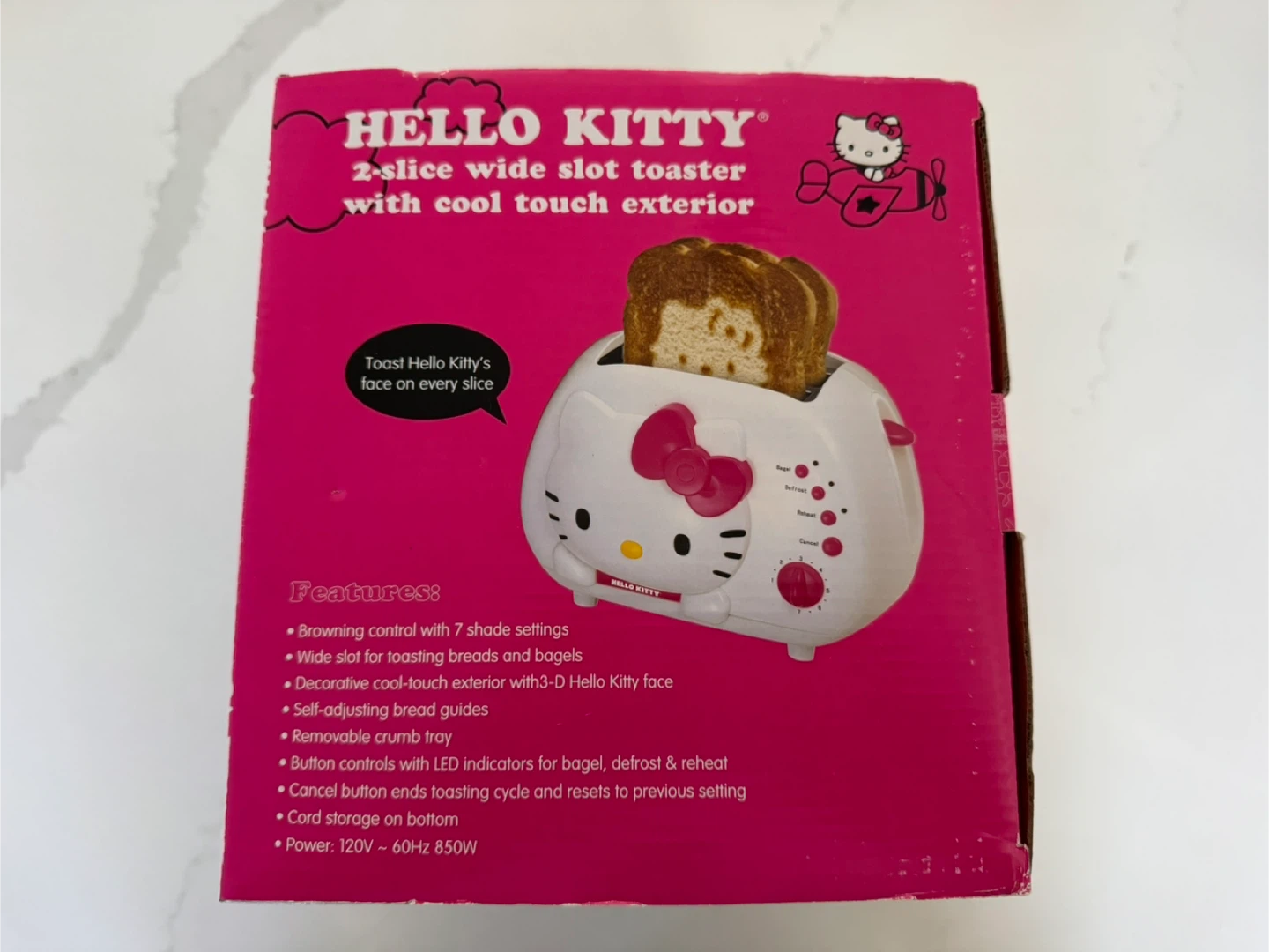 Hello Kitty 2-Slice Wide Slot Toaster w/ Cool Touch NIB - photo 3