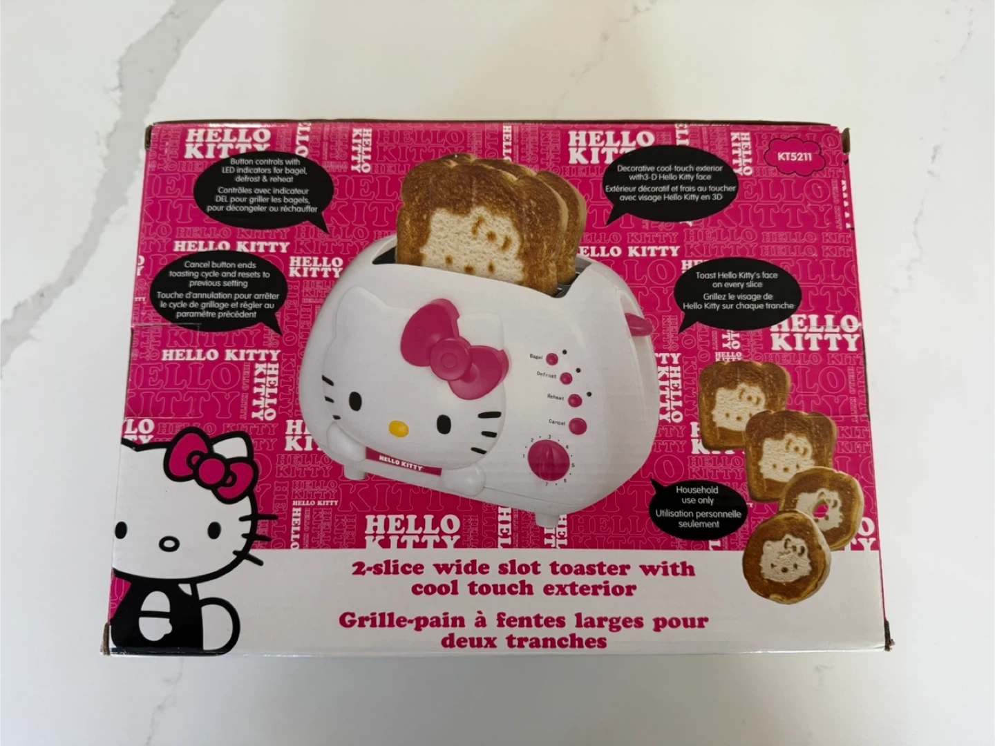 Hello Kitty 2-Slice Wide Slot Toaster w/ Cool Touch NIB - photo 4