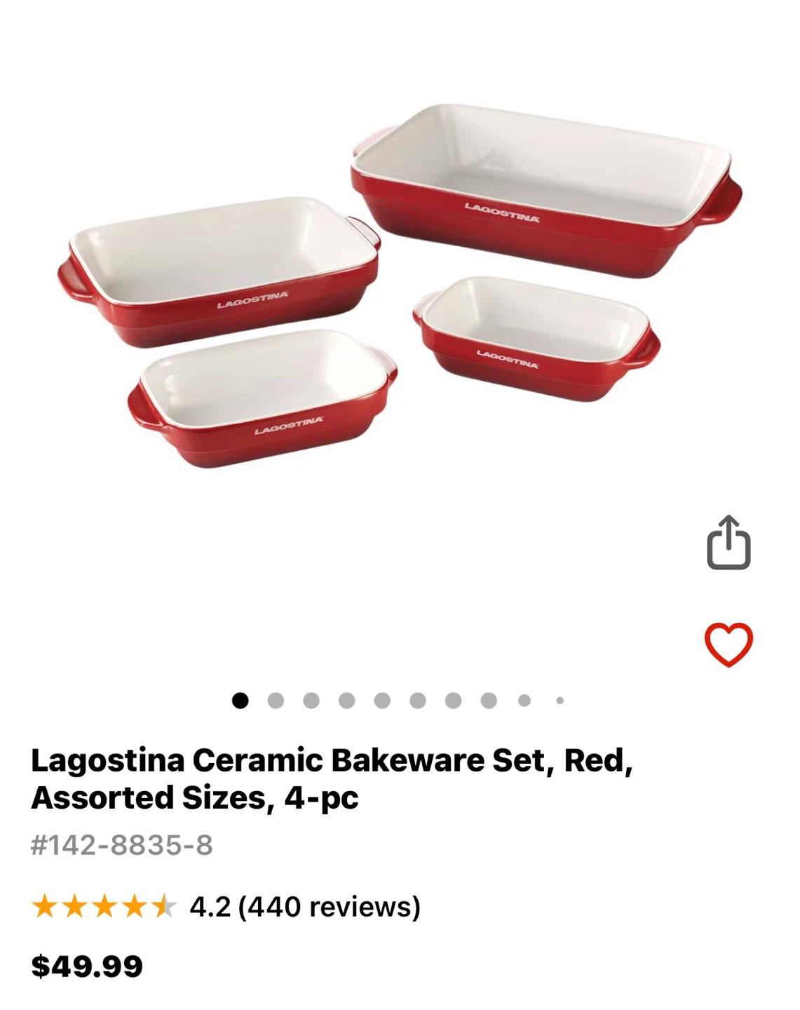 Lagostina 4-Piece Ceramic Bakeware Set