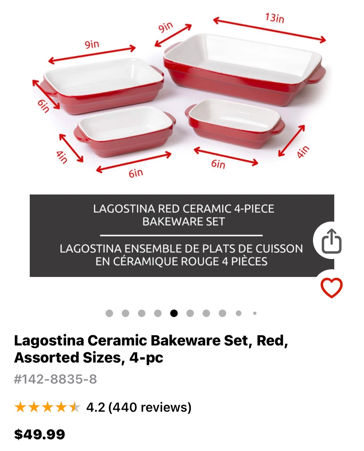 Lagostina 4-Piece Ceramic Bakeware Set - photo 5