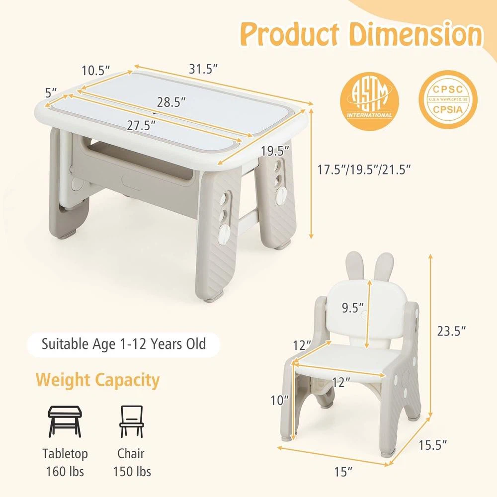 Kids Activity Table and Chair Set - photo 3