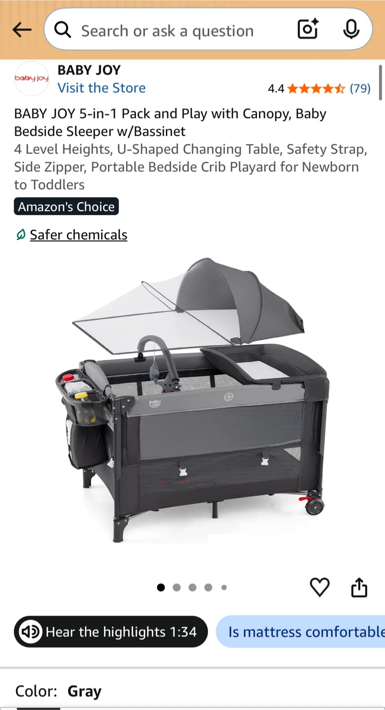 BABY JOY 5-in-1 Pack and Play