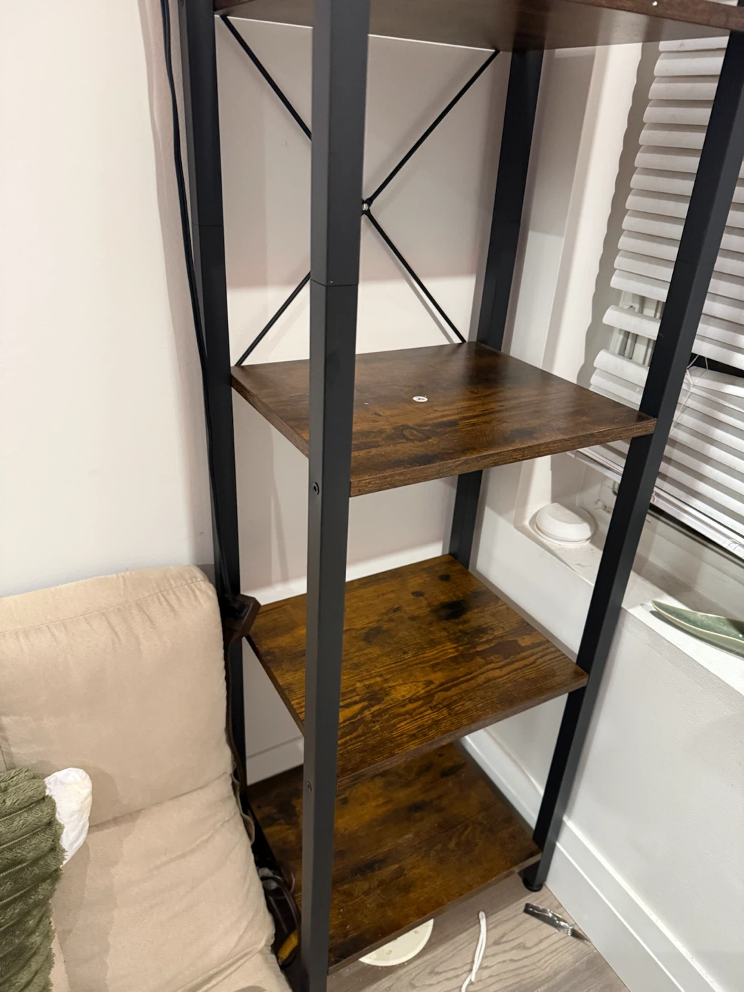 Tall black/brown bookcase like new - photo 2
