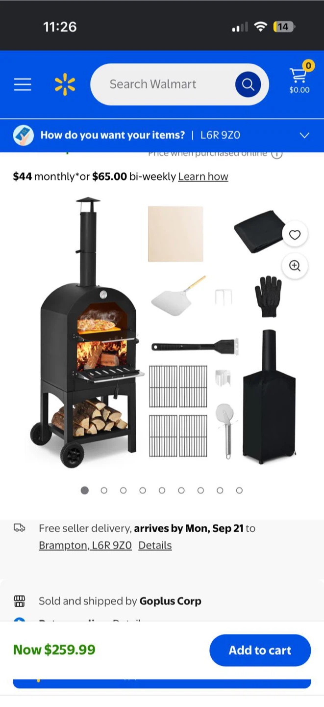 Goplus Outdoor Wood-Fired Pizza Oven with Accessories
