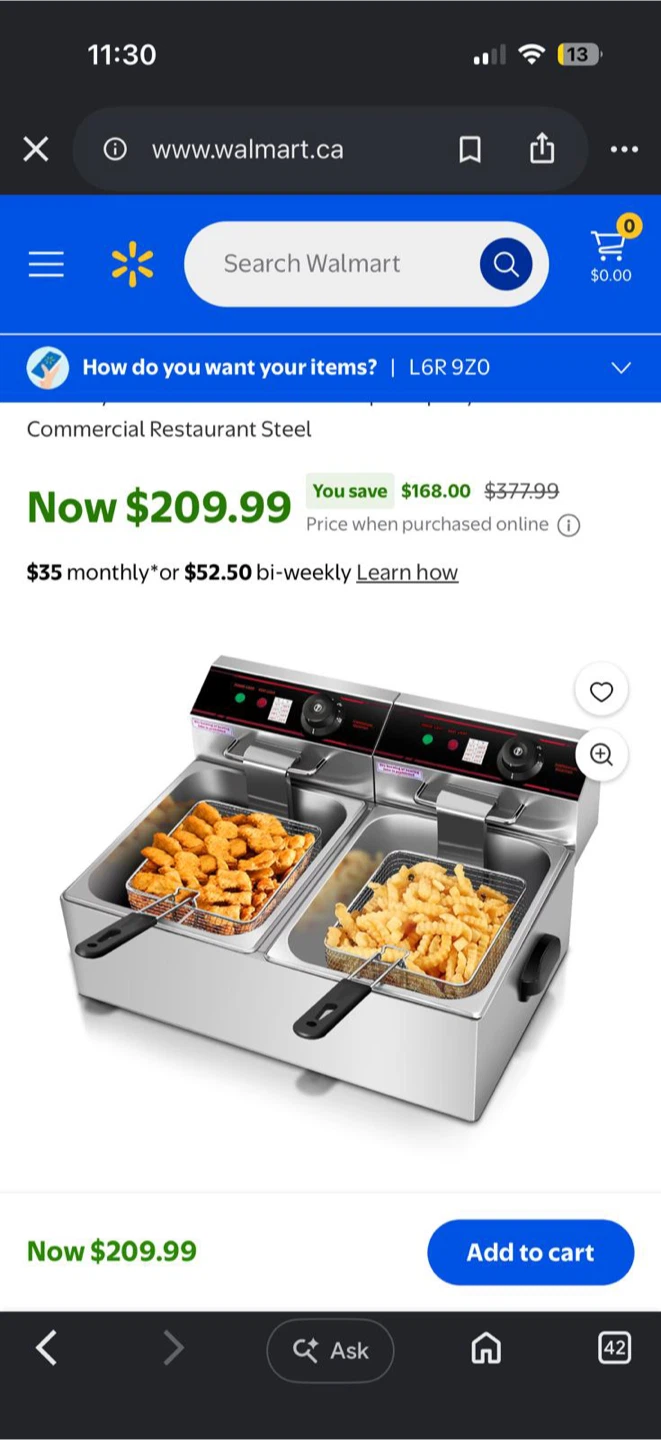 Commercial Restaurant Steel Dual Deep Fryer