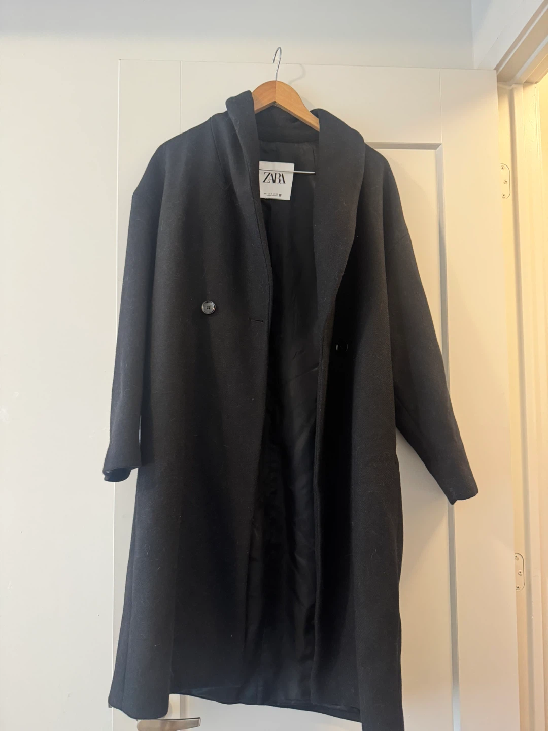 ZARA Black Wool Blend Coat - photo 2