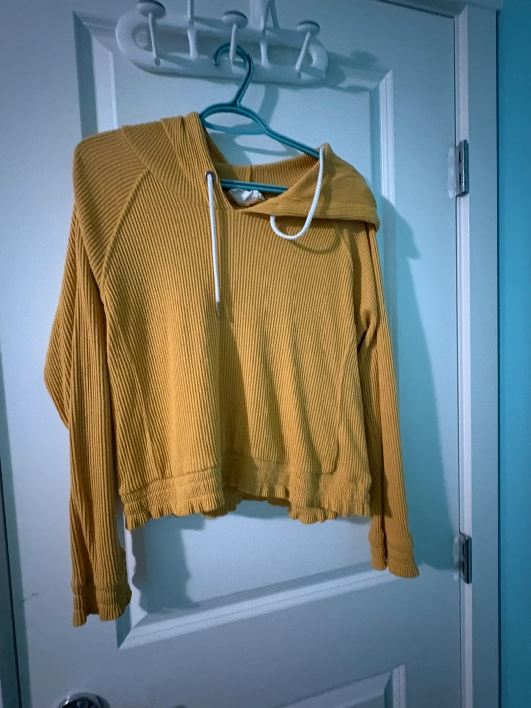 Yellow Cropped Hoodie