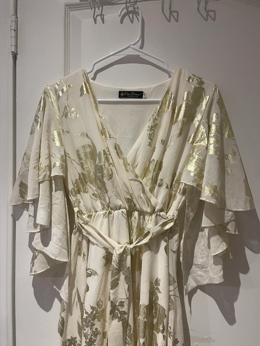 Beige and gold long dress