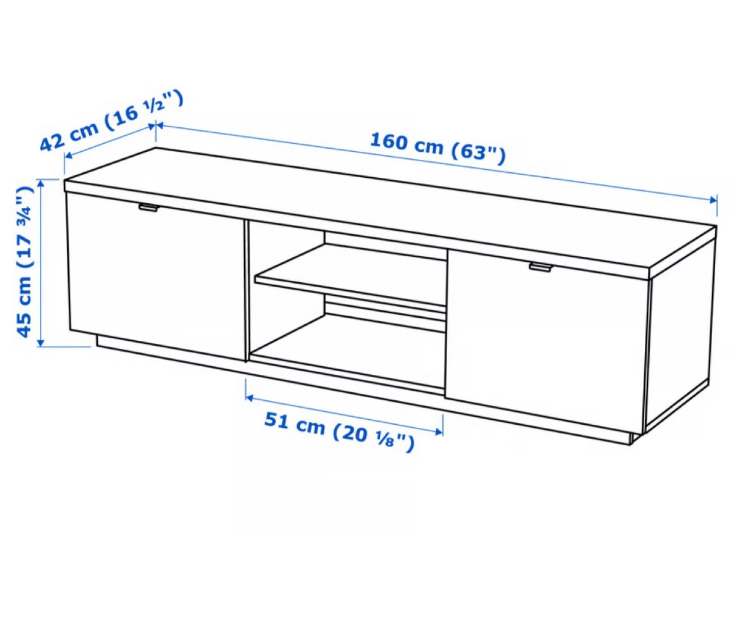 IKEA BYAS White TV Unit - photo 2