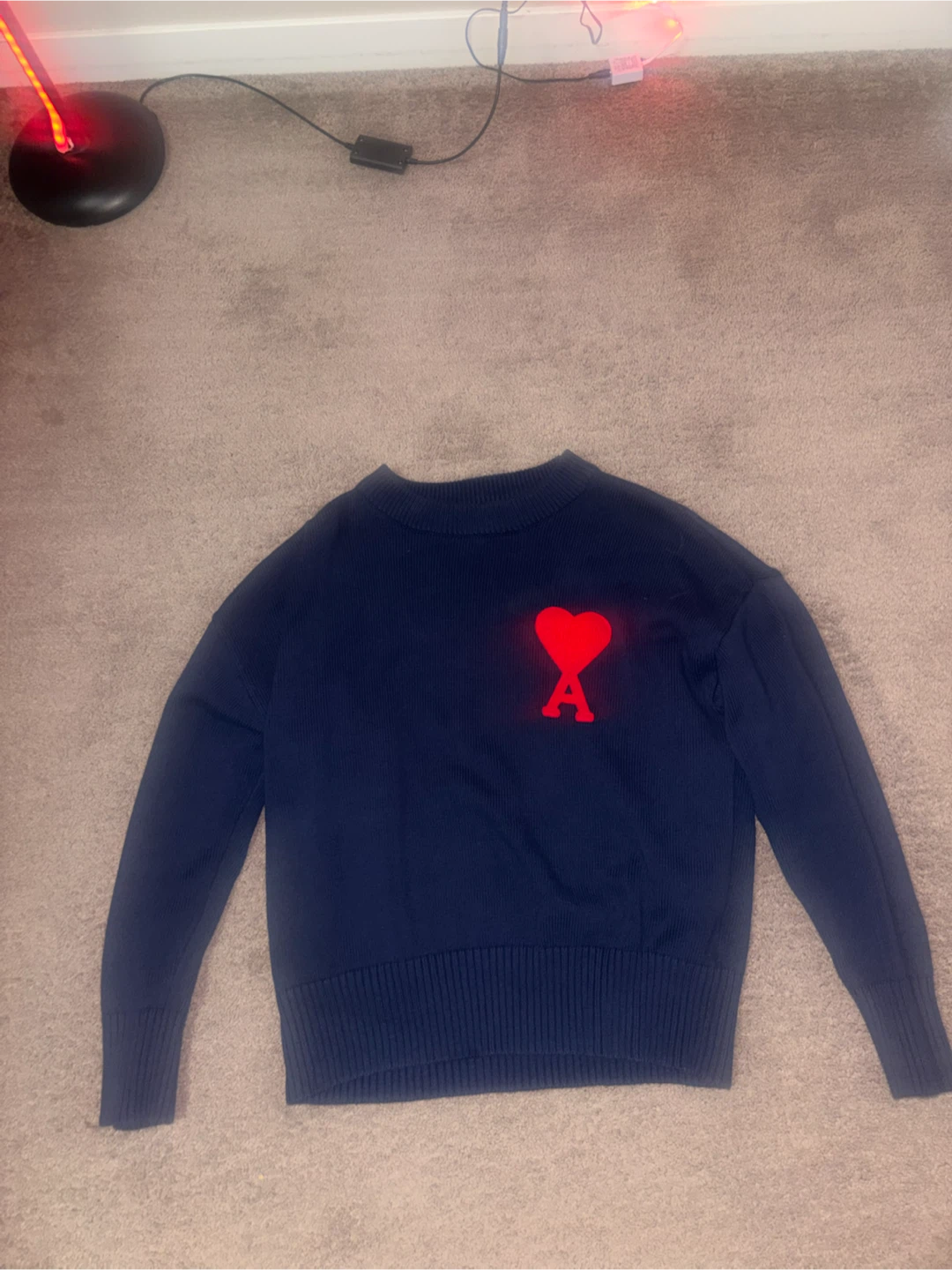 Ami Alexandre Mattiussi Navy Knit Sweater