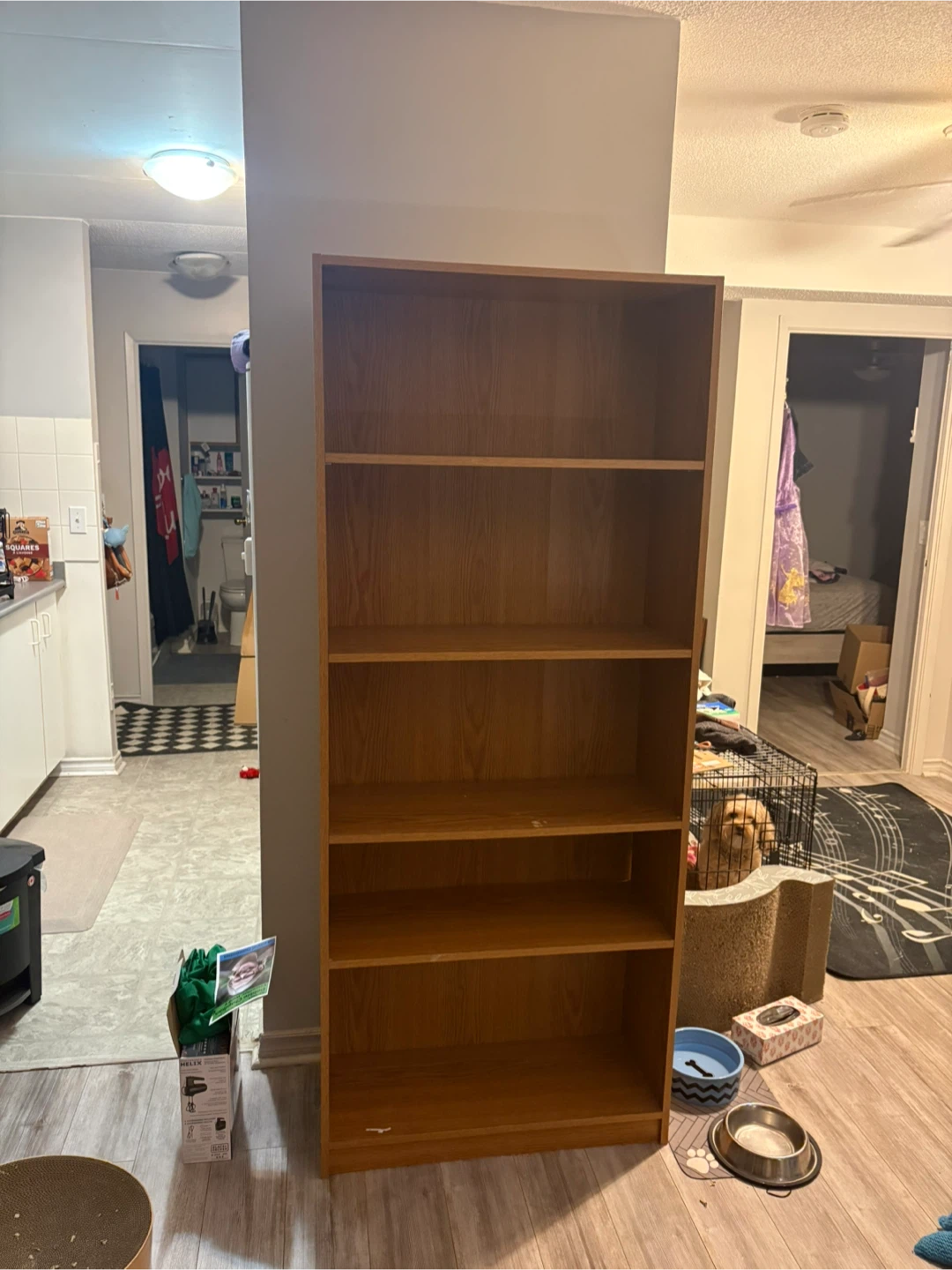 Tall Wooden Bookshelf