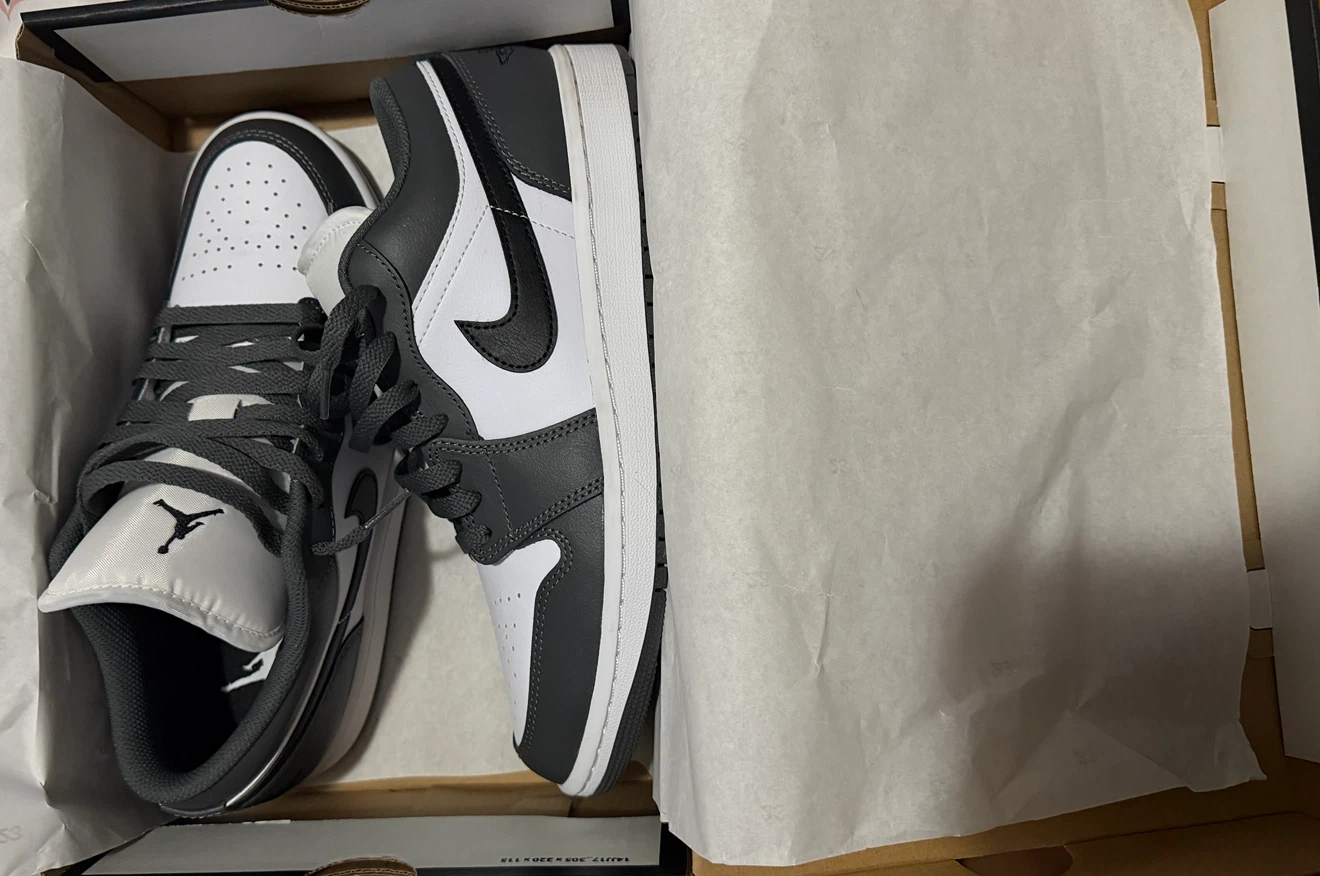 Air Jordan 1 Low White/Black-Iron Grey