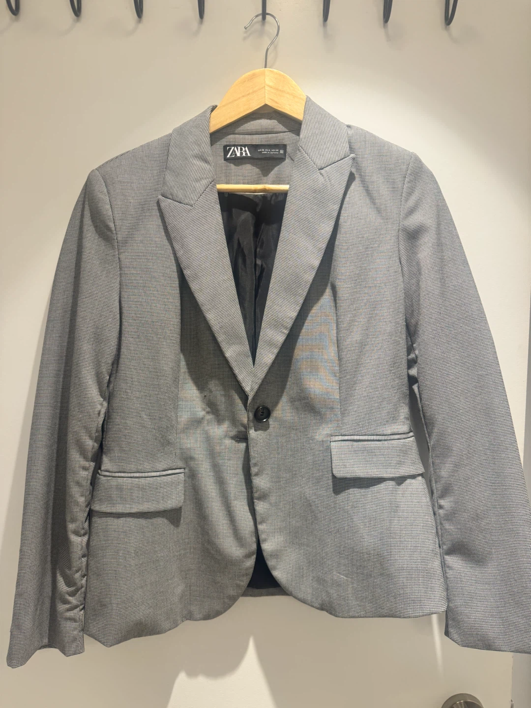 Zara Grey Check Blazer for office