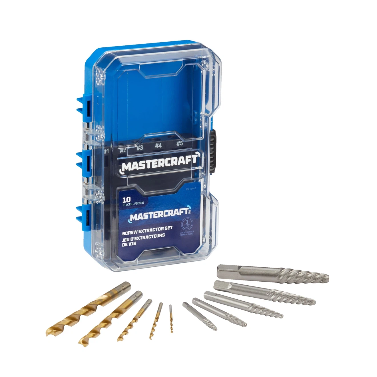 Mastercraft Screw Extractor & Drill Bit Set 10- pieces