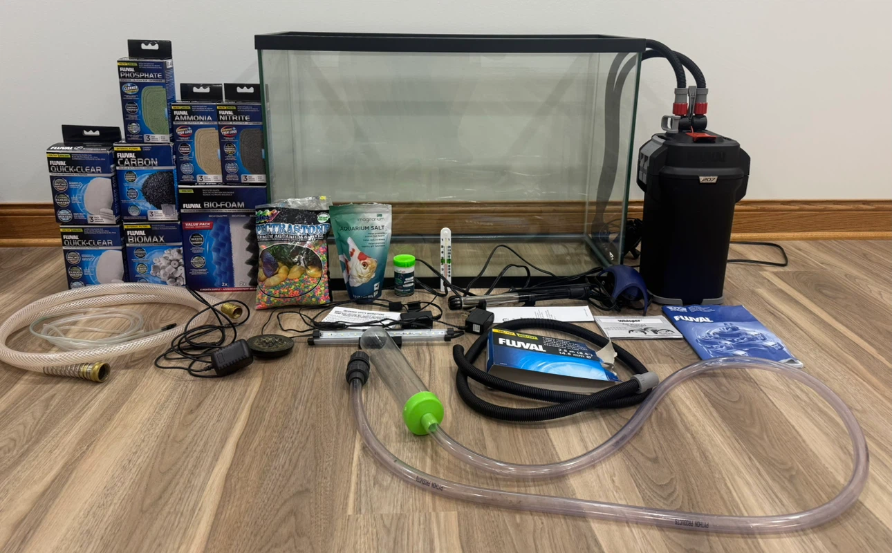 30 Gallon Aquarium Setup Bundle w/ Fluval 207 Filter & More
