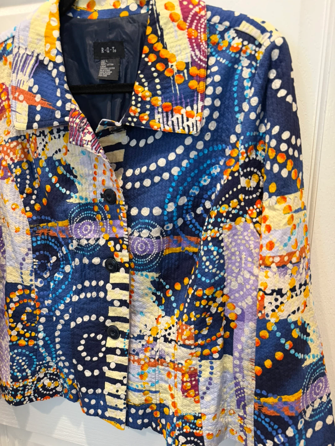 Women’s L Colorful Abstract Pattern Jacket Women’s Fall Blazer - photo 4