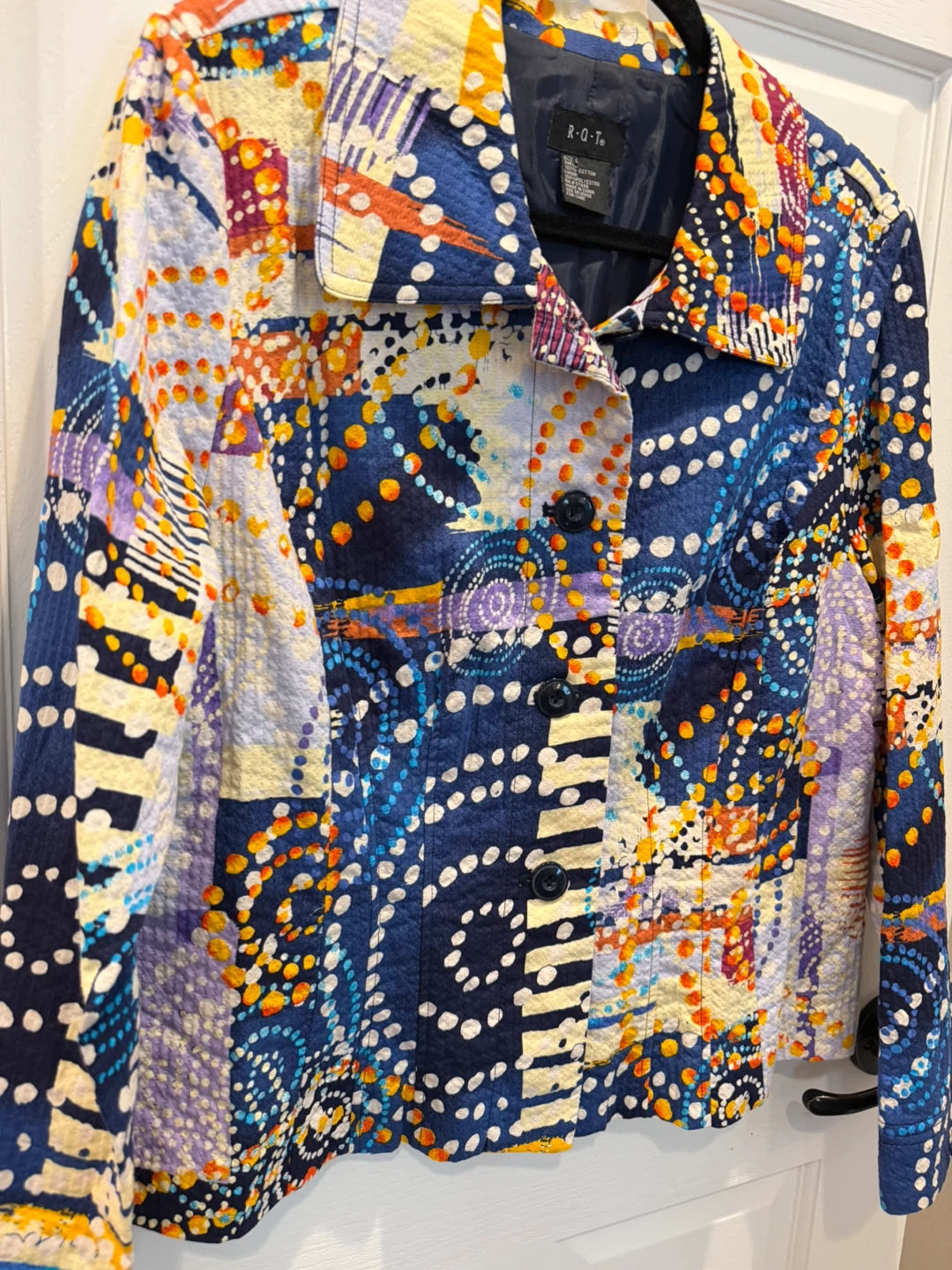 Women’s L Colorful Abstract Pattern Jacket Women’s Fall Blazer - photo 5