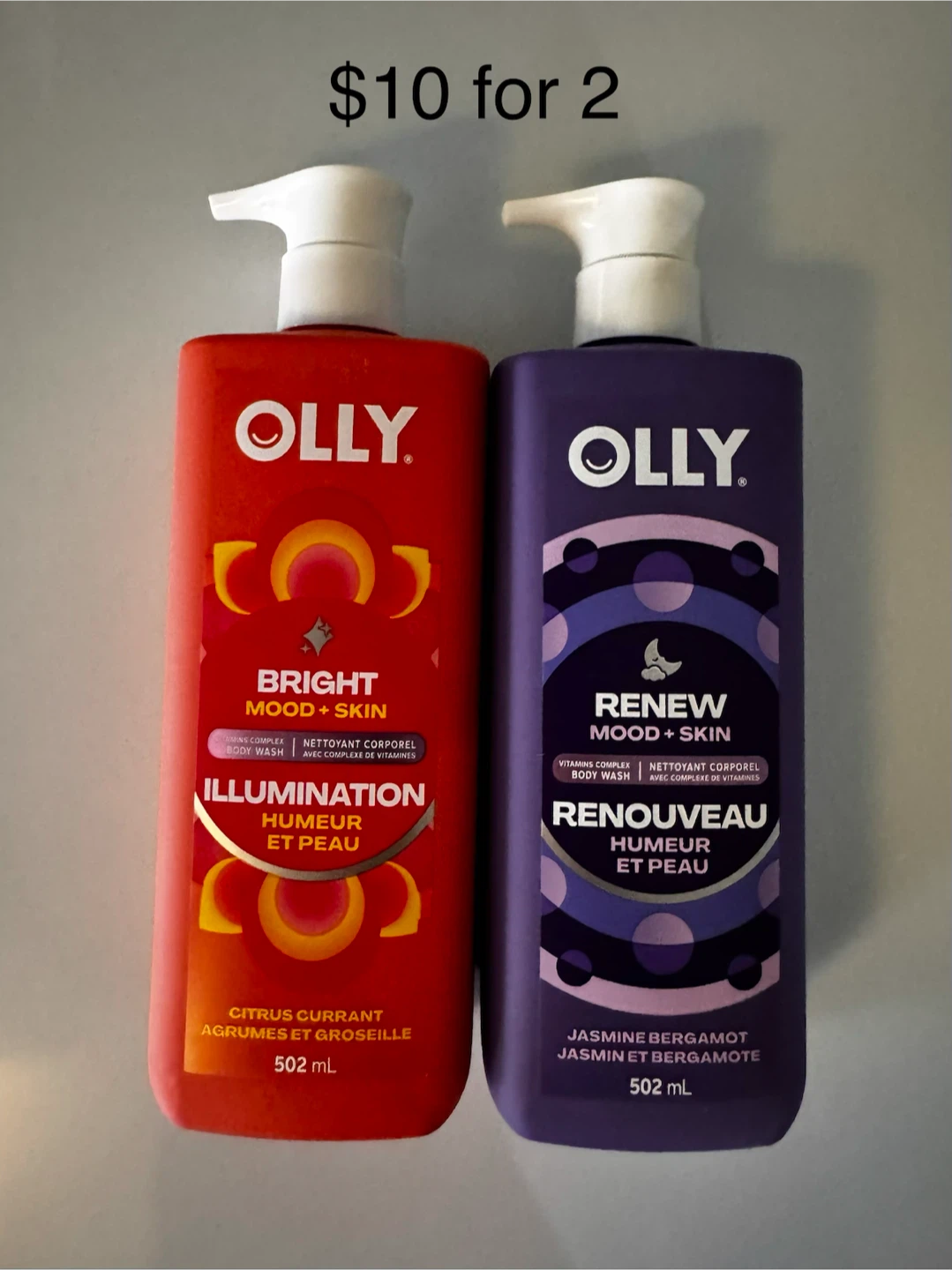 OLLY Mood + Skin Body Wash Set. $10