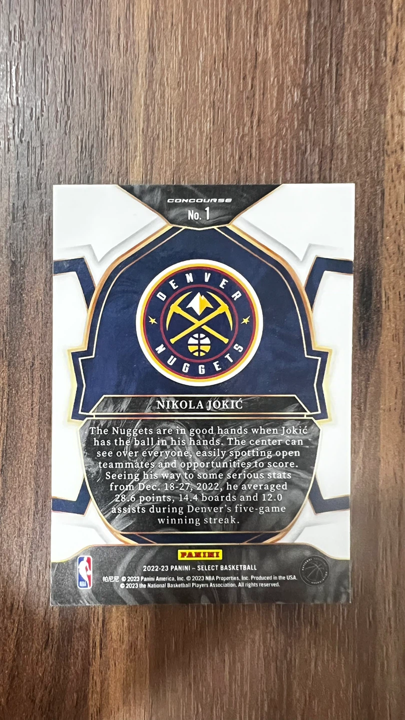2022-23 Panini Select Nikola Jokic Basketball Card - photo 2