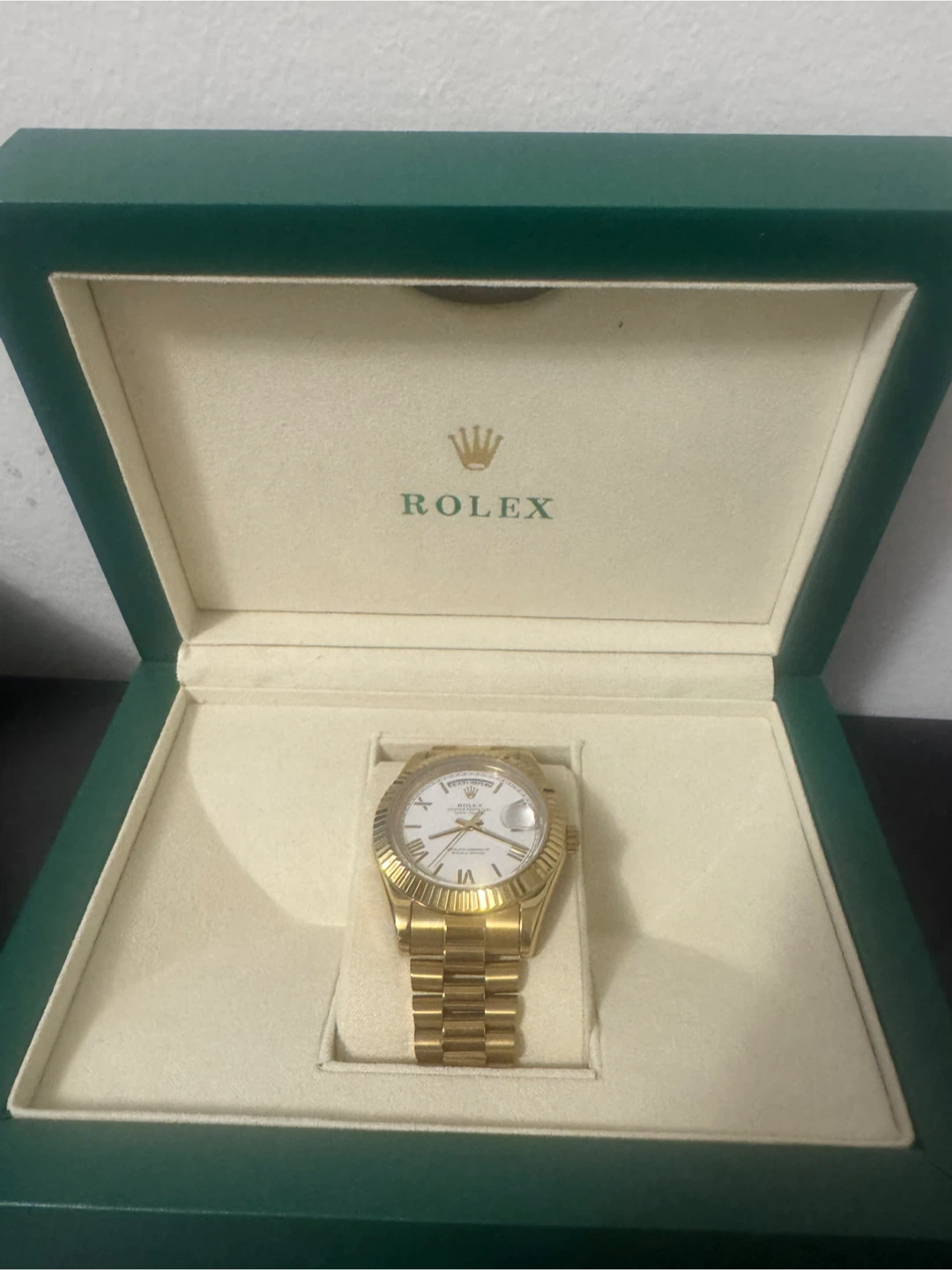 Gold and White Day-Date Oyester Perpetual Rolex - photo 2