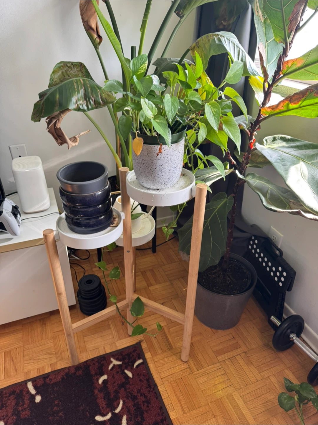 IKEA SATSUMAS Three-Tier Bamboo Plant Stand - photo 2
