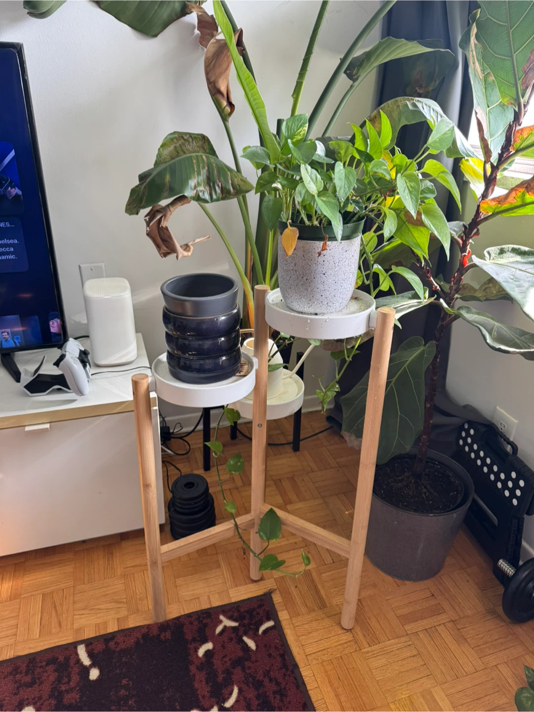 IKEA SATSUMAS Three-Tier Bamboo Plant Stand