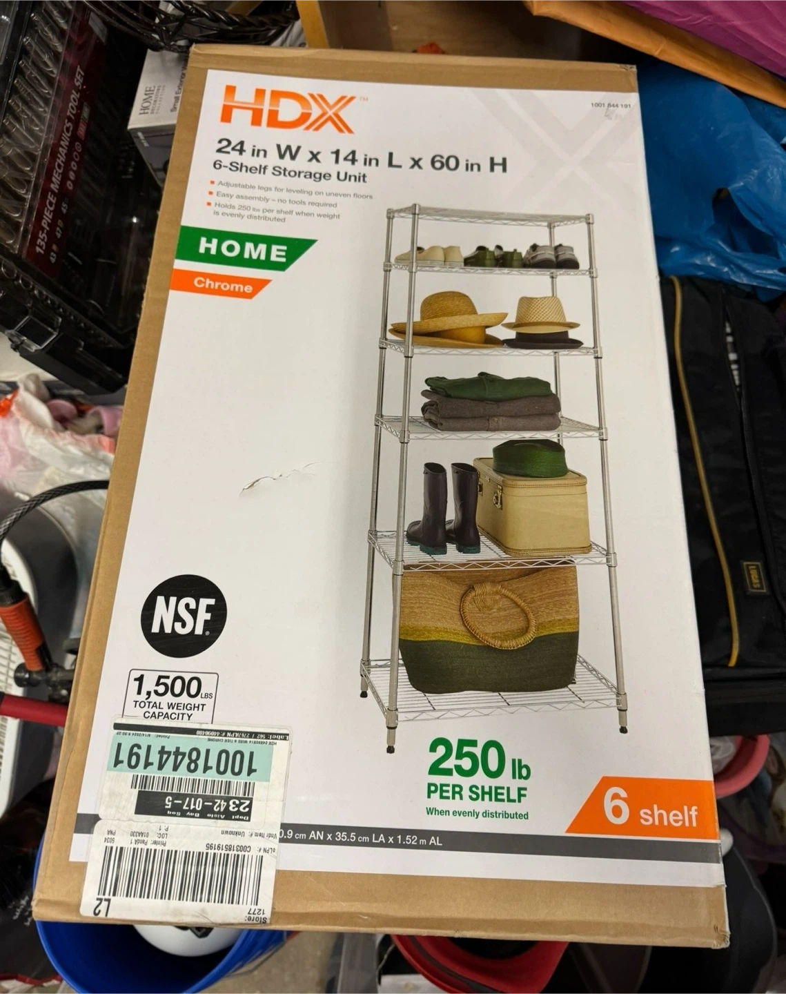 HDX 6-Shelf Chrome Storage Unit