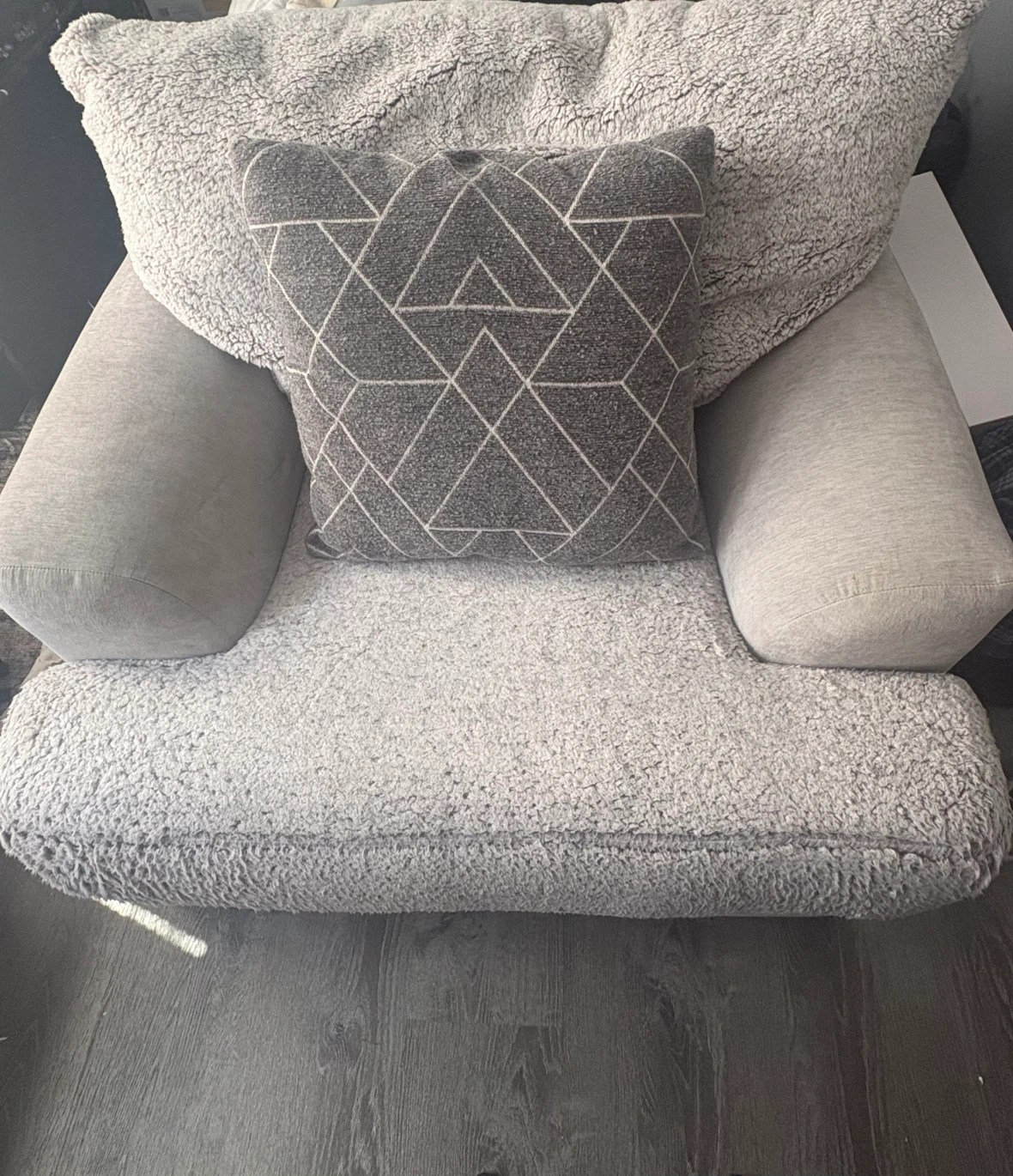 Cozy Oversized Armchair with Accent Pillow