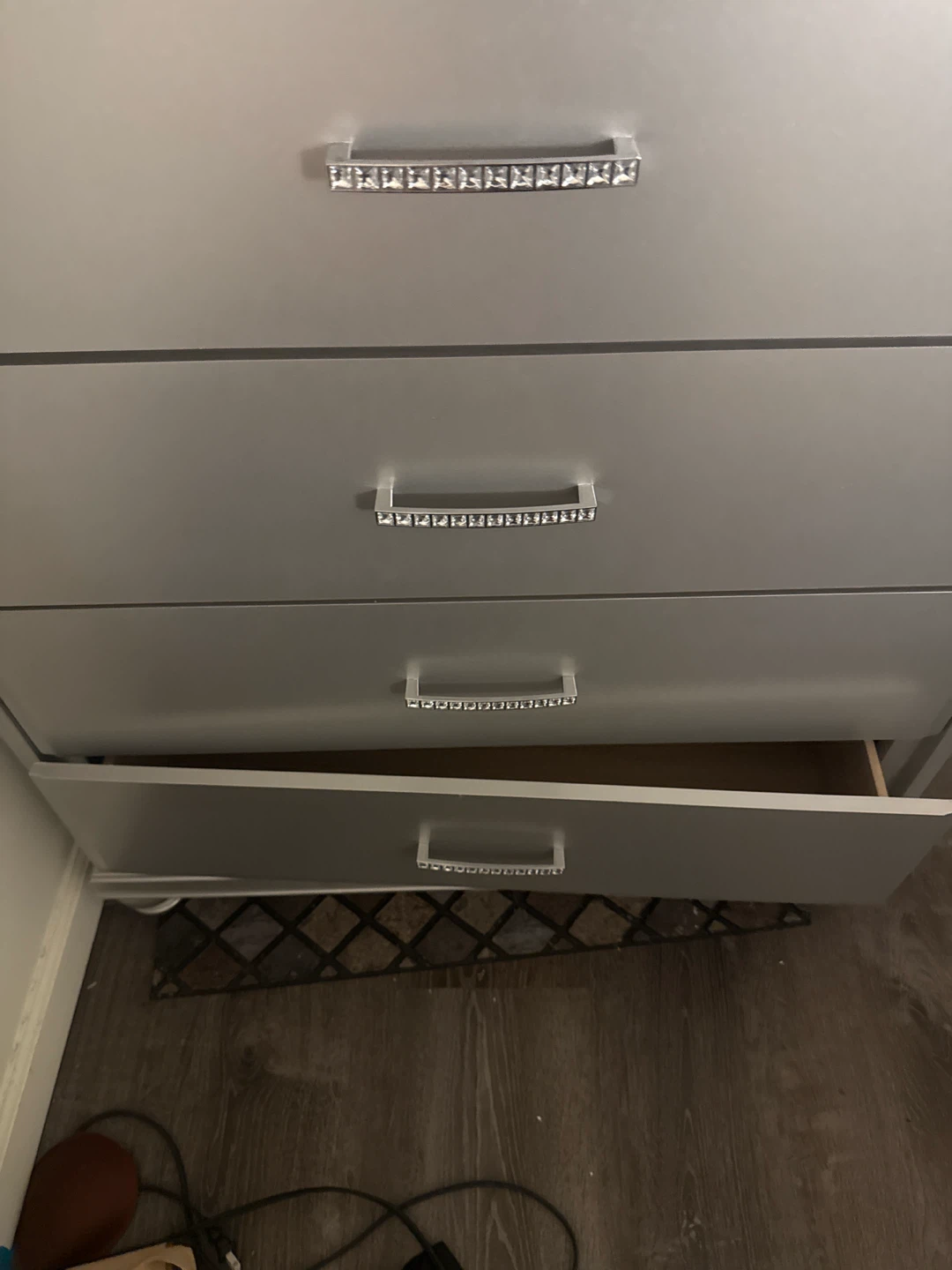 Silver 5-Drawer Chest with Crystal Accents - photo 3