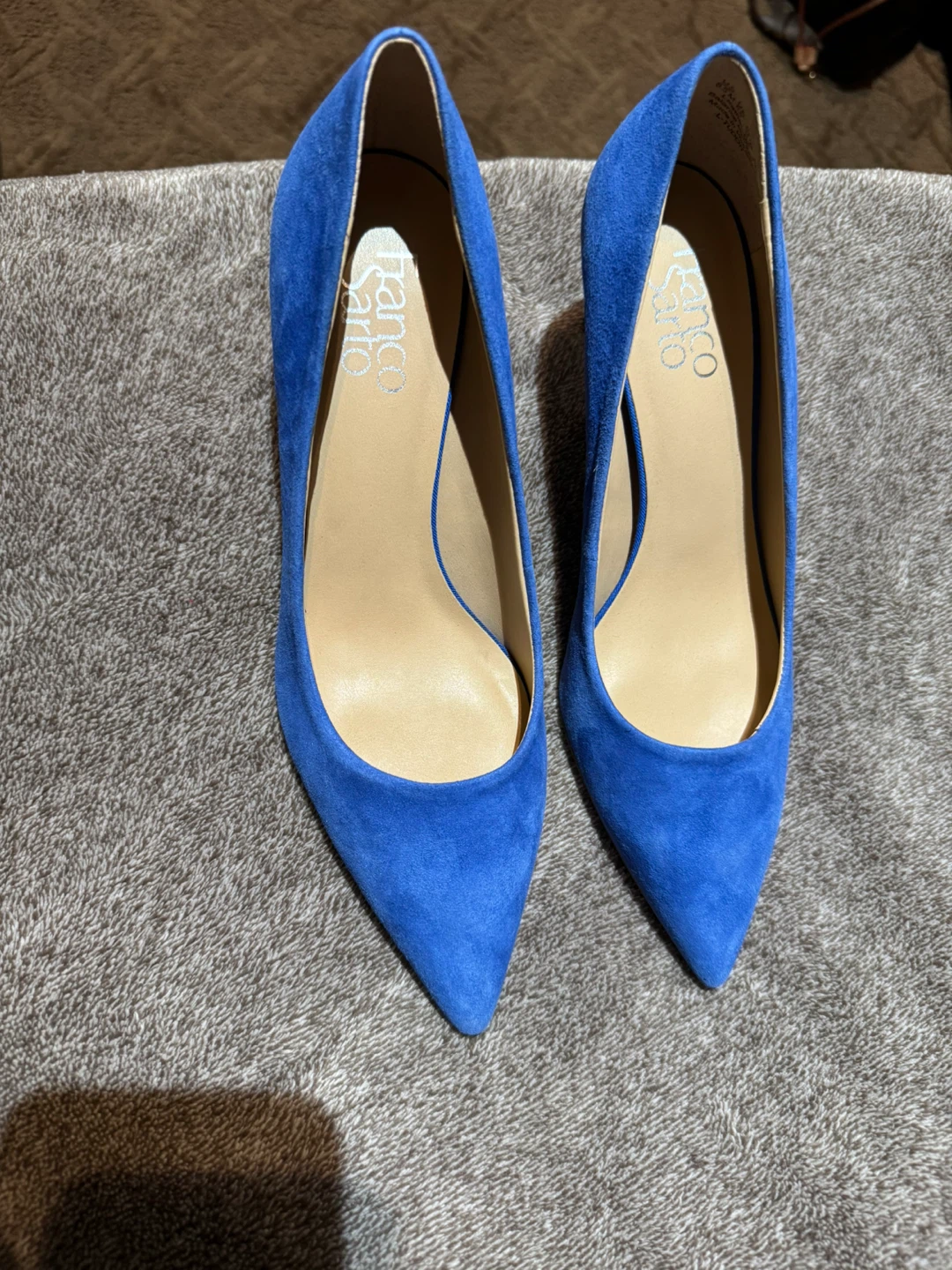 Franco Sarto Blue Suede Heels