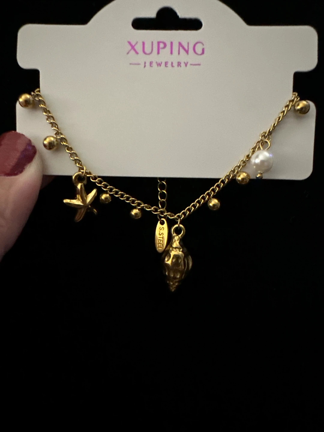 Sterling Tone  TTM Beach Charm Bracelet