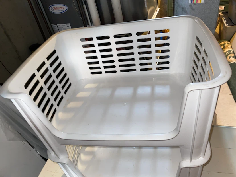 Stackable White Plastic Storage Bins - photo 2