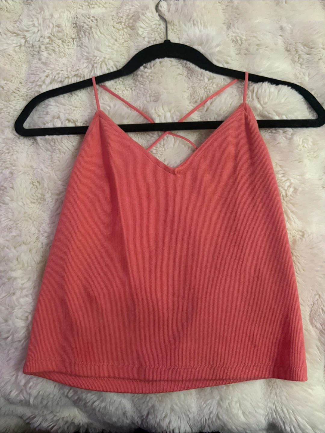 American Eagle Coral Ribbed Tank Top
