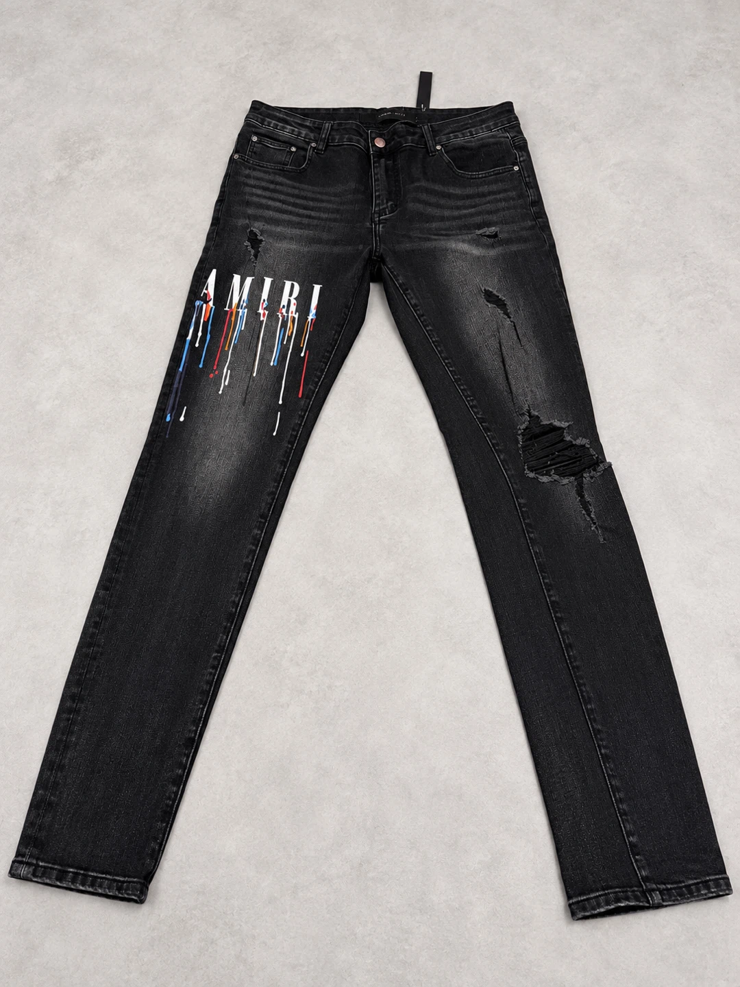 Amiri Black Paint Drip Jeans