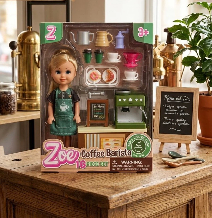 Zoe Coffee Barista 16 Piece Play Set