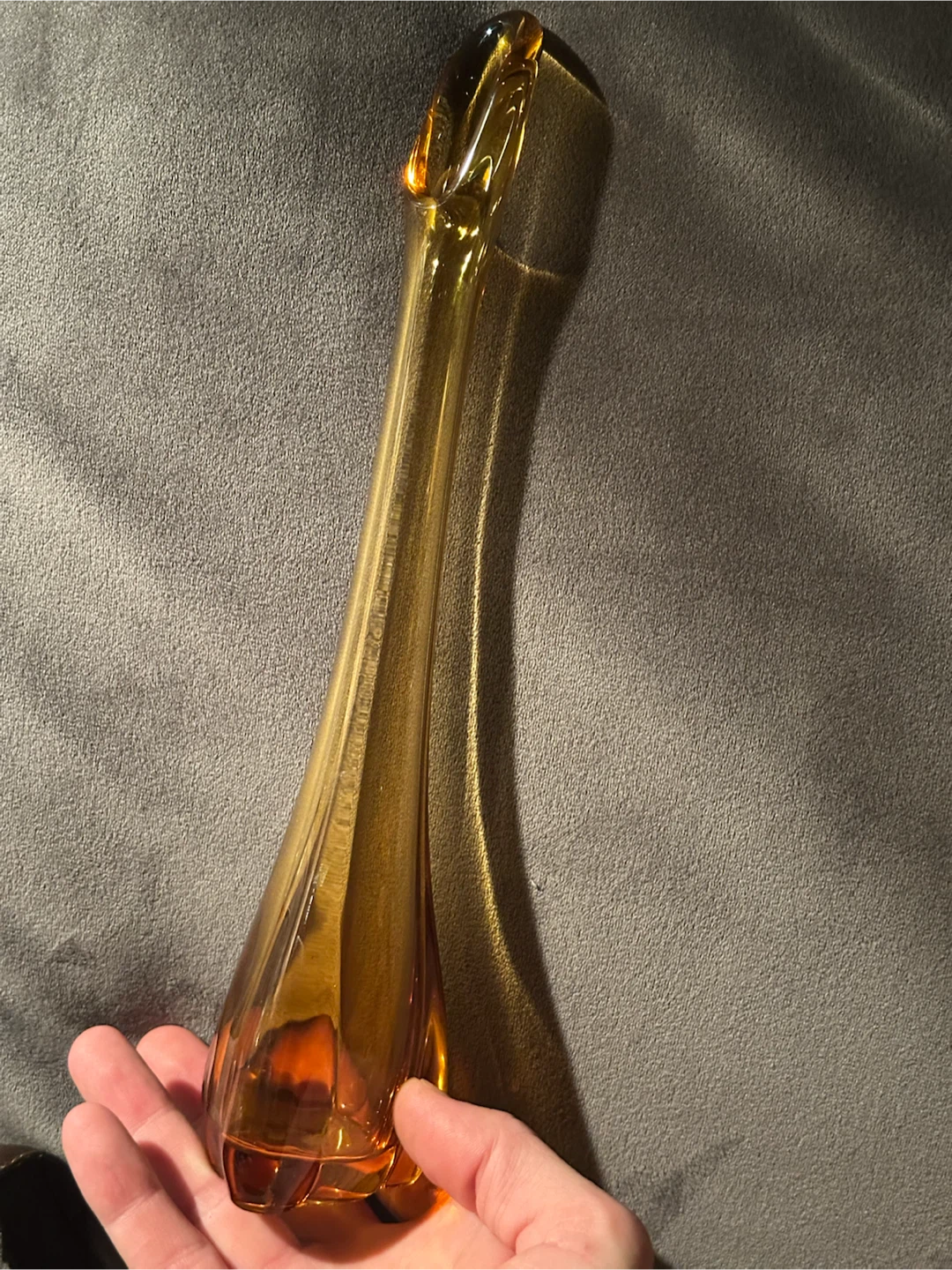 Mid Century Viking Glass Amber Bud Vase - photo 2