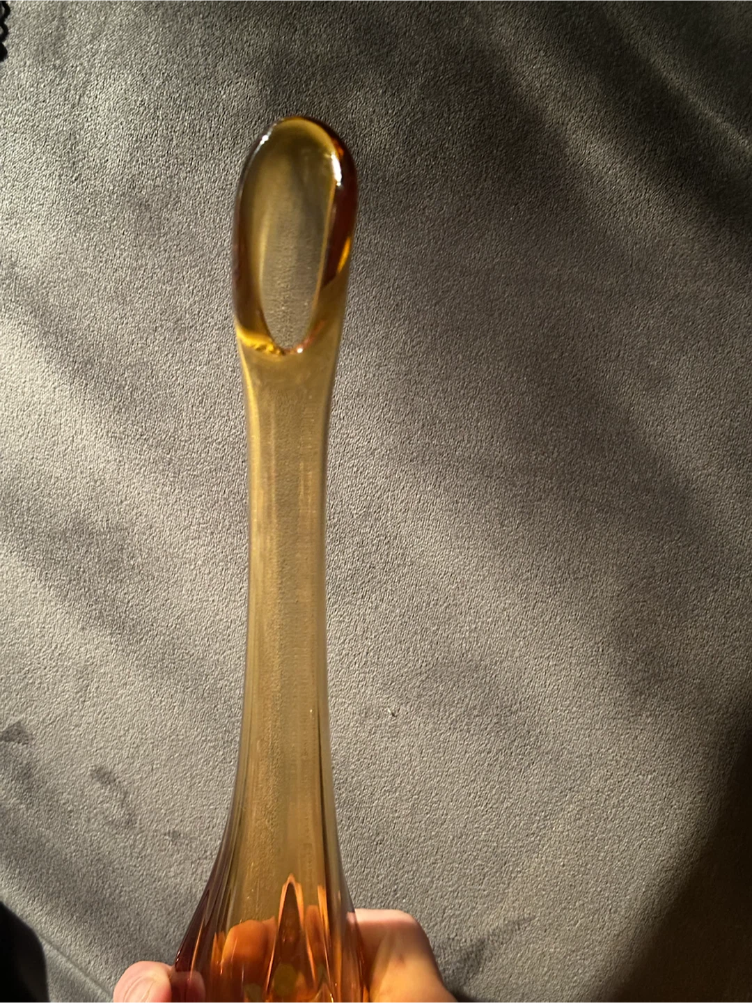 Mid Century Viking Glass Amber Bud Vase - photo 4