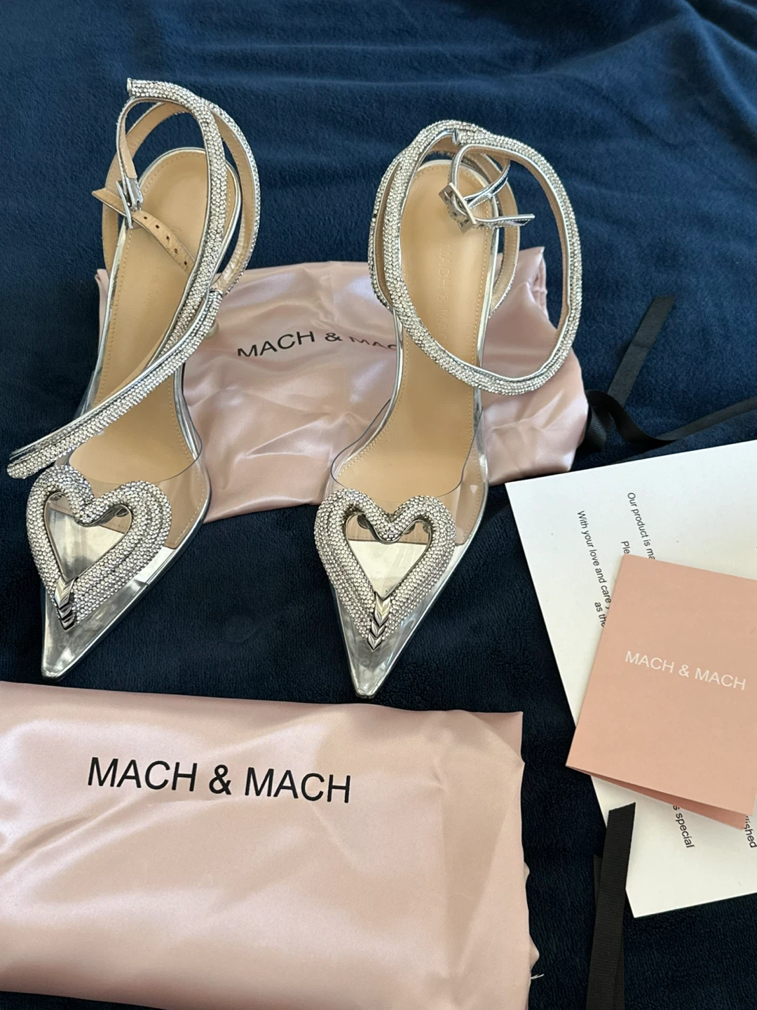 Mach & Mach Crystal Heart Heels