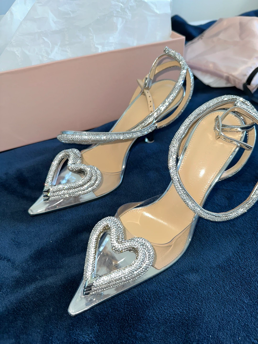 Mach & Mach Crystal Heart Heels - photo 5
