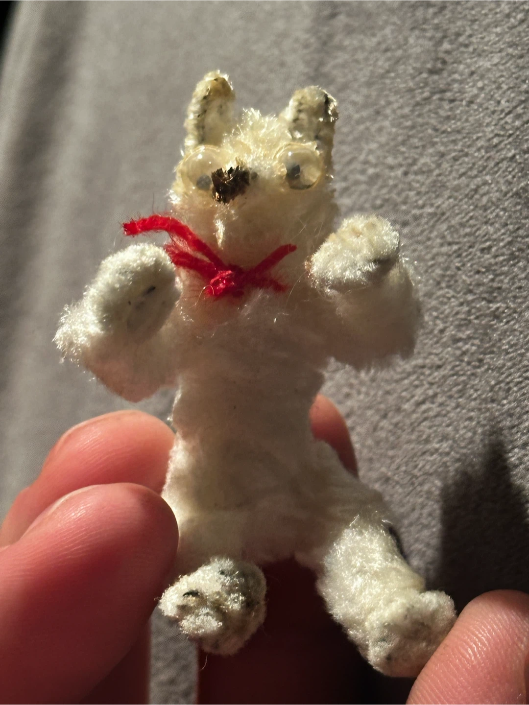 Vintage Miniature Chenille Pipe Cleaner Bear 1950s